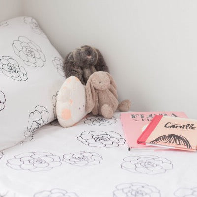 Organic Cotton Fitted Cot Sheet - Camellia