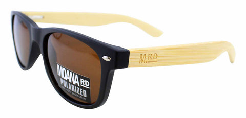 Kids Wooden Sunglasses - Black w Brown Lens