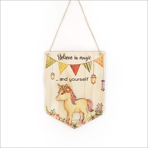 Printed Pine Flag - Unicorn