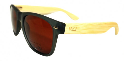 Wooden Sunglasses - Grey with Plain Arms & Brown Lens