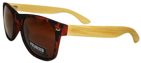Wooden Sunglassess - Tortoise Shell with Plain Arms & Brown Lens