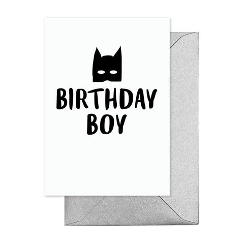 Birthday Boy White & Black Card