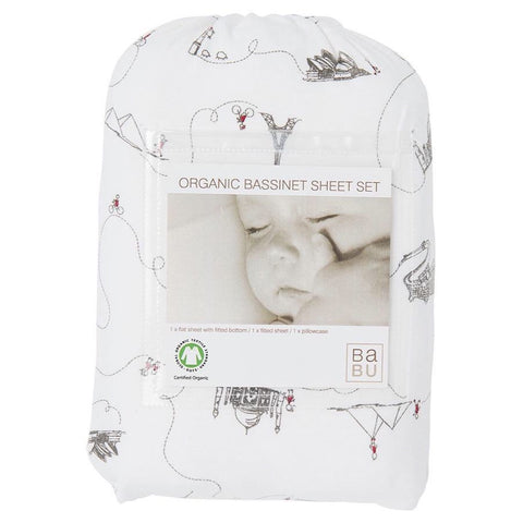 Organic Cotton Jersey Bassinet Sheet Set - Around The World