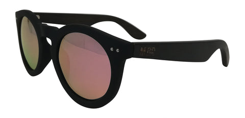Wooden Sunglasses - Grace Kelly Pink Reflective Lens