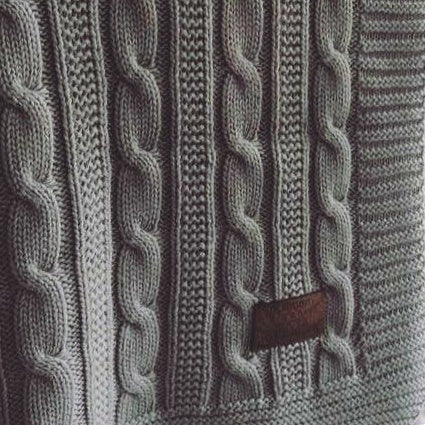 Cable Knit Blanket - Grey