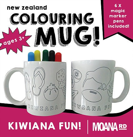 Colouring Mug - Kiwiana Fun