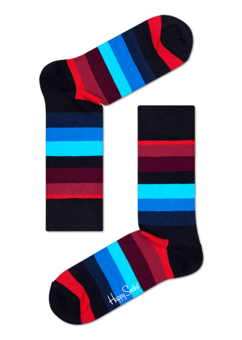 Socks - Stripe Black/Red/Blue